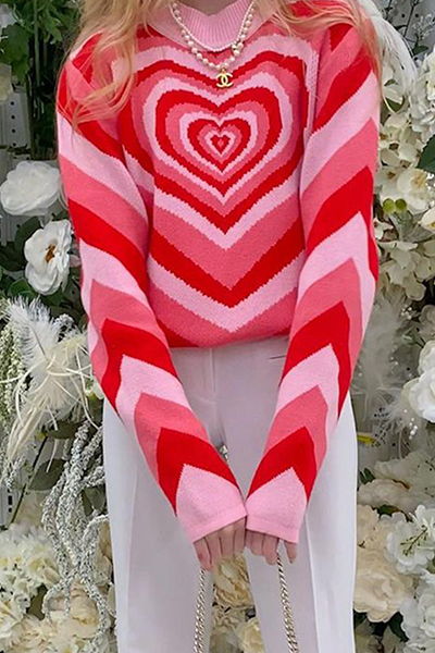 Casual Street Print Patchwork Contrast Half A Turtleneck Tops Sweater(4 Colors)