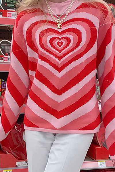 Casual Street Print Patchwork Contrast Half A Turtleneck Tops Sweater(4 Colors)