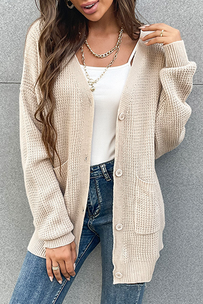 Tops casuales de cuello en V con hebilla y bolsillo sólido