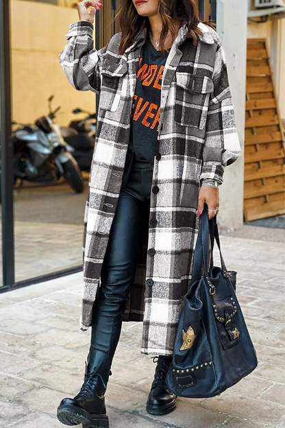 Camisa de cuello con botones y bolsillo a cuadros, informal, de moda (5 colores)