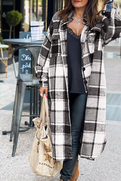 Camisa de cuello con botones y bolsillo a cuadros, informal, de moda (5 colores)