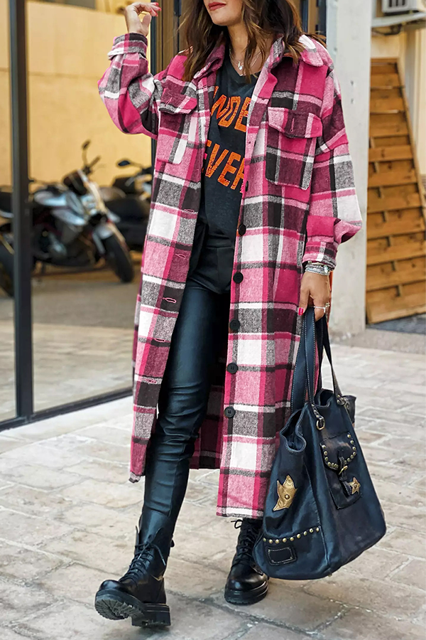 Camisa de cuello con botones y bolsillo a cuadros, informal, de moda (5 colores)