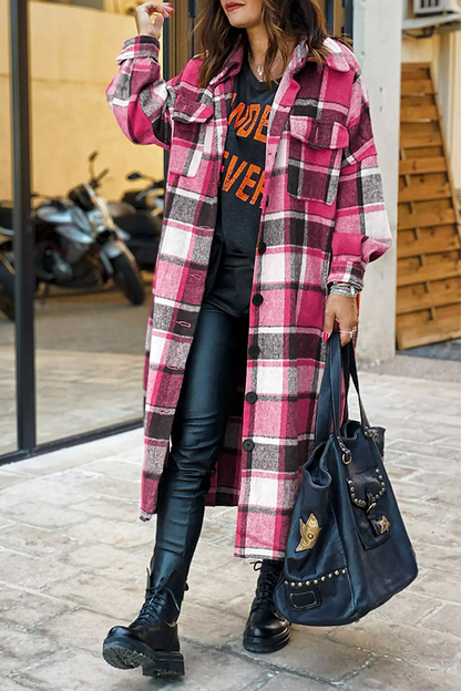 Camisa de cuello con botones y bolsillo a cuadros, informal, de moda (5 colores)