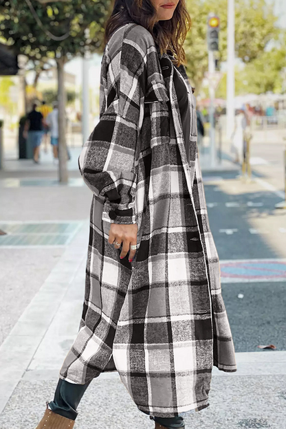 Camisa de cuello con botones y bolsillo a cuadros, informal, de moda (5 colores)