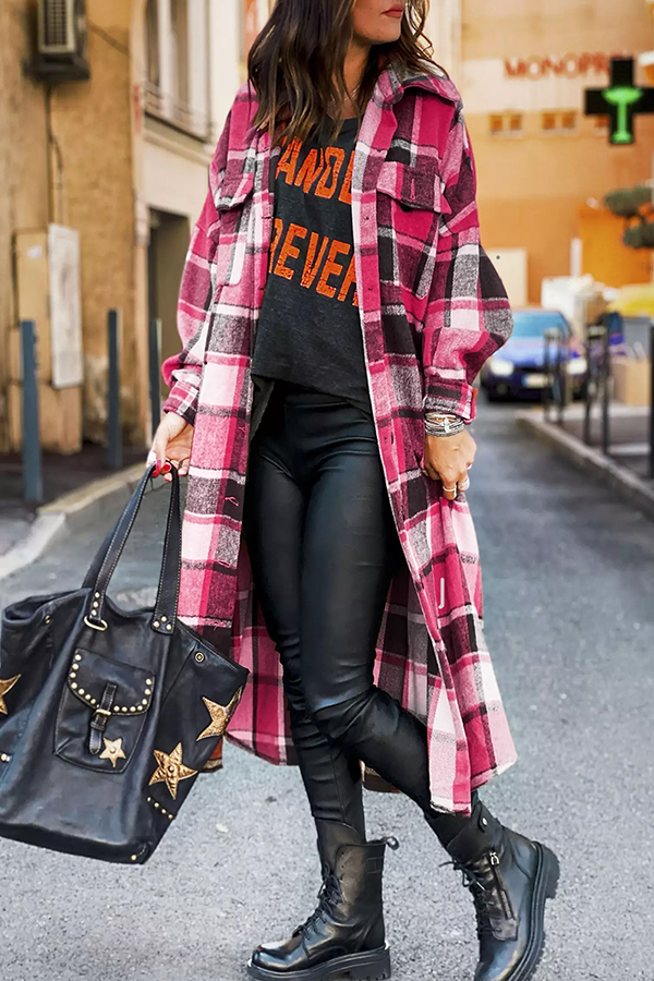 Camisa de cuello con botones y bolsillo a cuadros, informal, de moda (5 colores)