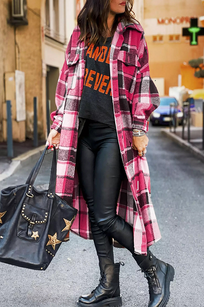 Camisa de cuello con botones y bolsillo a cuadros, informal, de moda (5 colores)