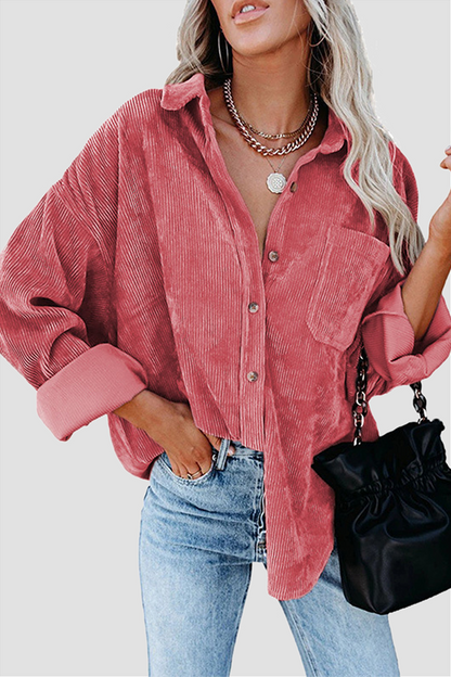 Tops casuales de calle con cuello vuelto y hebilla sólida (16 colores)