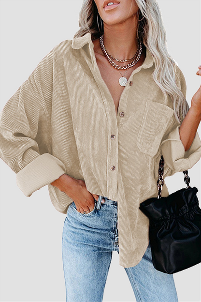 Tops casuales de calle con cuello vuelto y hebilla sólida (16 colores)