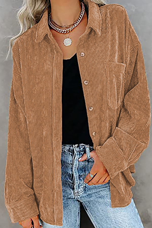 Tops casuales de calle con cuello vuelto y hebilla sólida (16 colores)