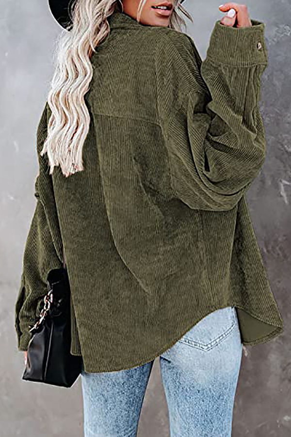 Tops casuales de calle con cuello vuelto y hebilla sólida (16 colores)