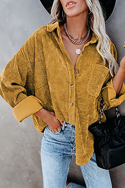 Tops casuales de calle con cuello vuelto y hebilla sólida (16 colores)