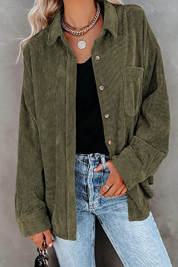 Tops casuales de calle con cuello vuelto y hebilla sólida (16 colores)