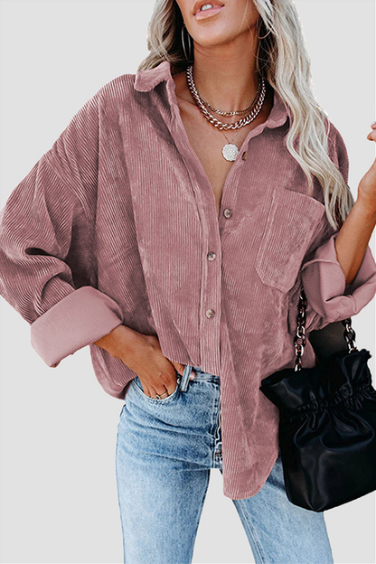 Tops casuales de calle con cuello vuelto y hebilla sólida (16 colores)