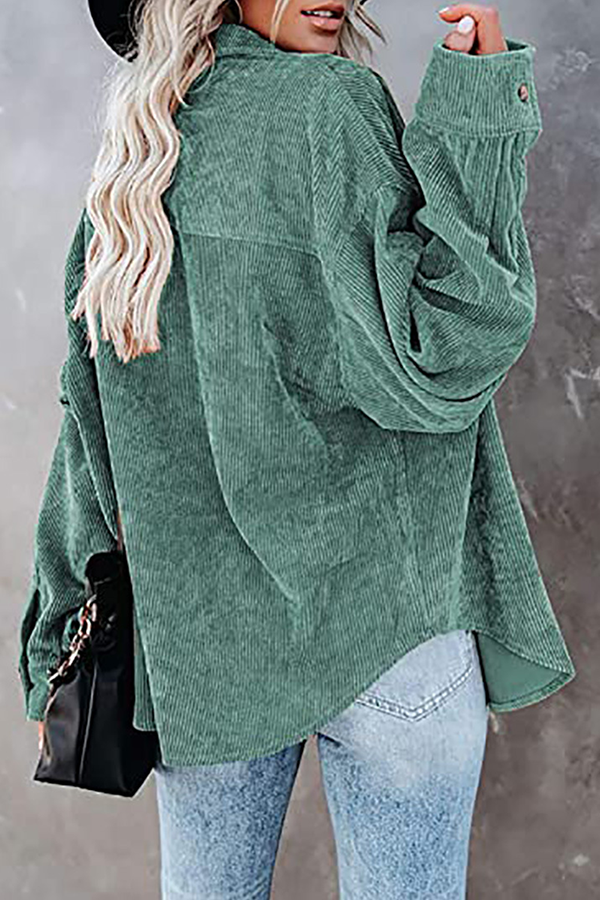 Tops casuales de calle con cuello vuelto y hebilla sólida (16 colores)