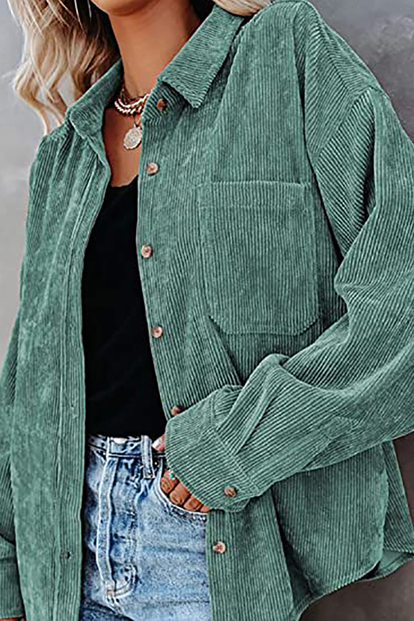 Tops casuales de calle con cuello vuelto y hebilla sólida (16 colores)