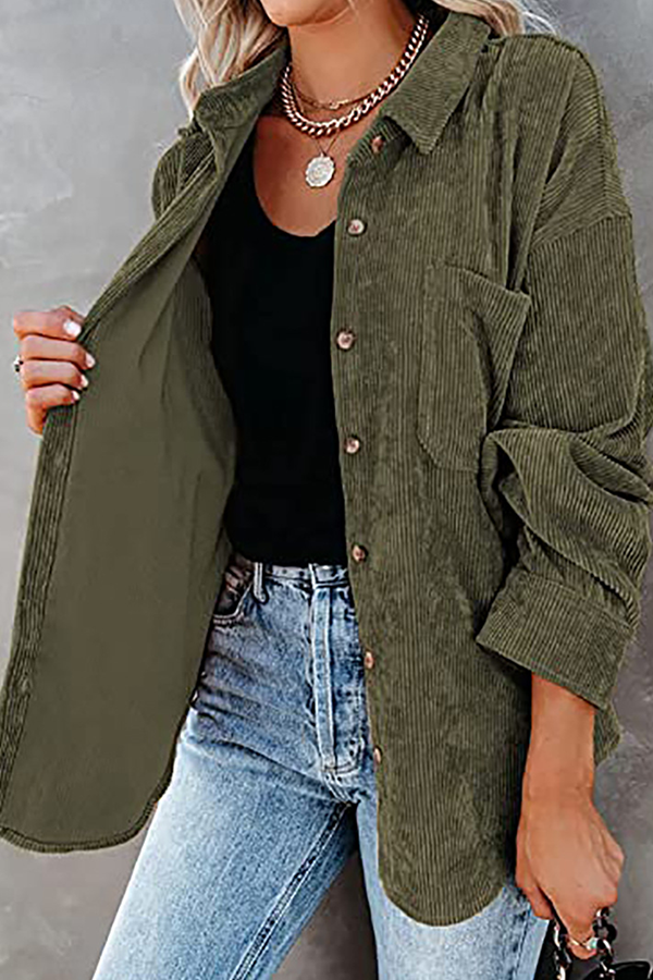 Tops casuales de calle con cuello vuelto y hebilla sólida (16 colores)