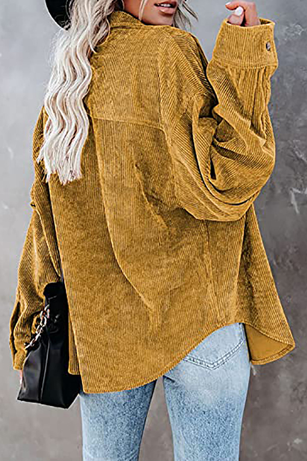 Tops casuales de calle con cuello vuelto y hebilla sólida (16 colores)