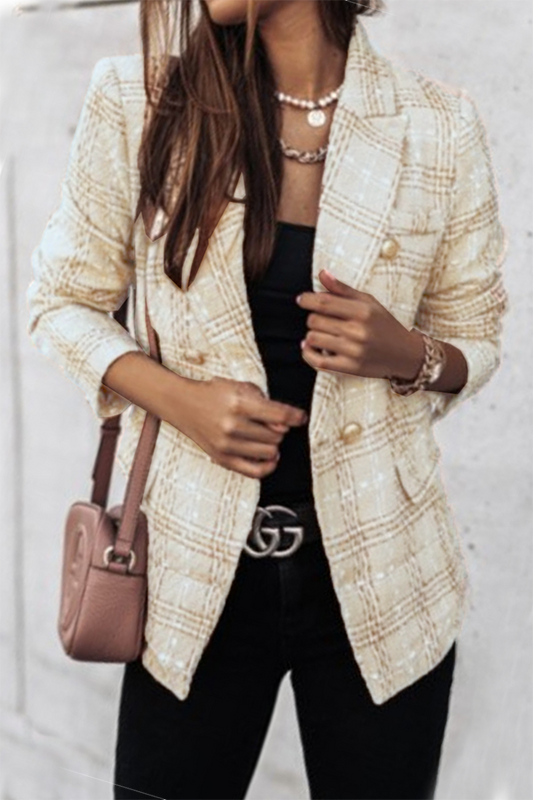 Prenda exterior informal con cuello vuelto, hebilla y estampado de patchwork (4 colores)