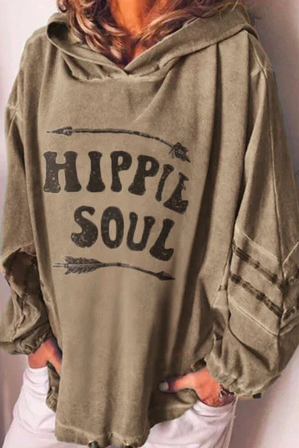 Casual Letter Basic Hooded Collar Tops(4 Colors)