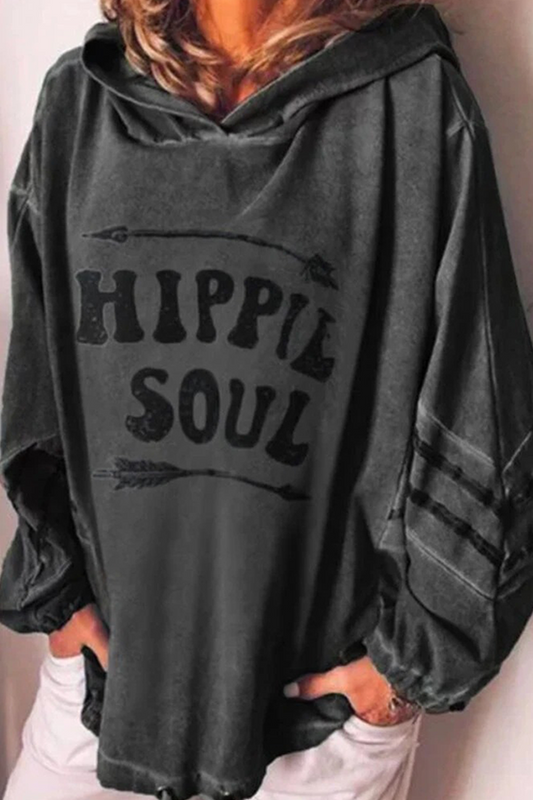 Casual Letter Basic Hooded Collar Tops(4 Colors)