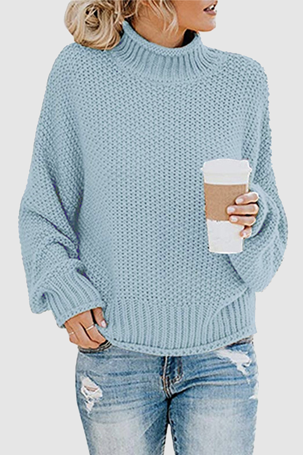 Casual Solid Patchwork Turtleneck Sweaters(11 Colors)