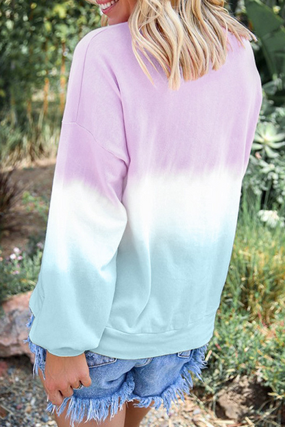 Casual Gradual Change Basic Contrast O Neck Tops£¨12 colors£©