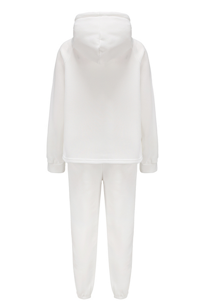 Street Sportswear Solid Patchwork Draw String Hooded Collar Long Sleeve Two Pieces(5 Colors)