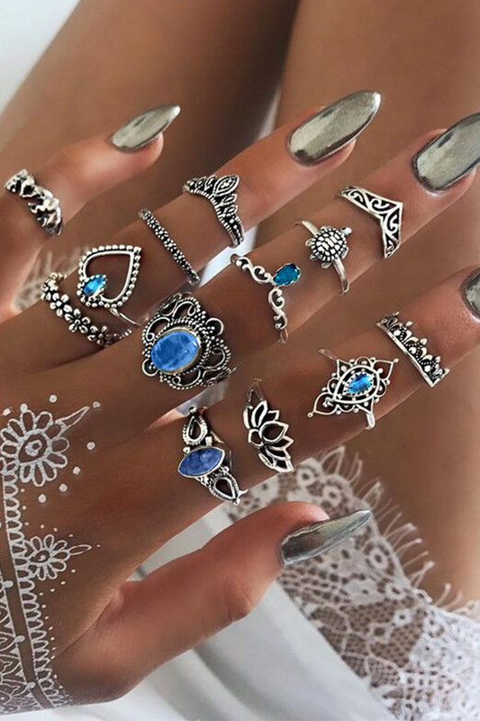 Fashion Vintage Patchwork Split Joint Rings