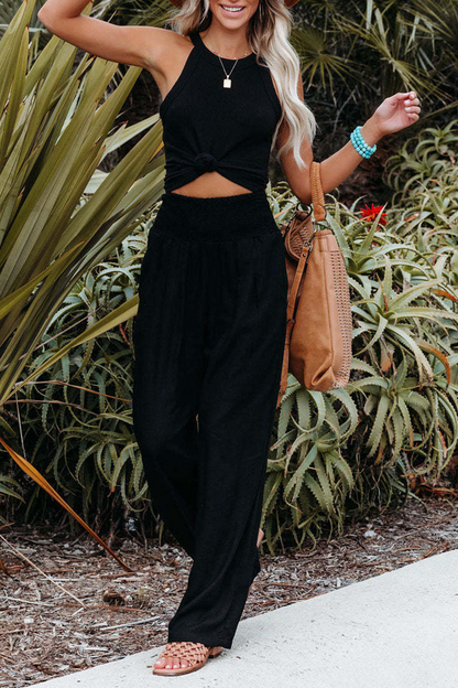 Pantalones casuales de cintura alta, rectos, de color liso (8 colores)