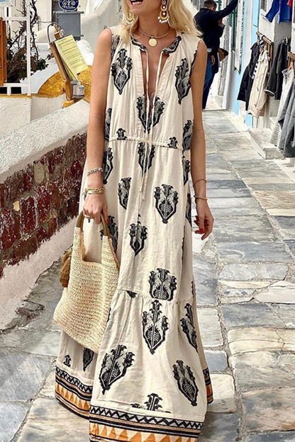 Vestidos con falda pastel y cuello en V con estampado de moda (3 colores)