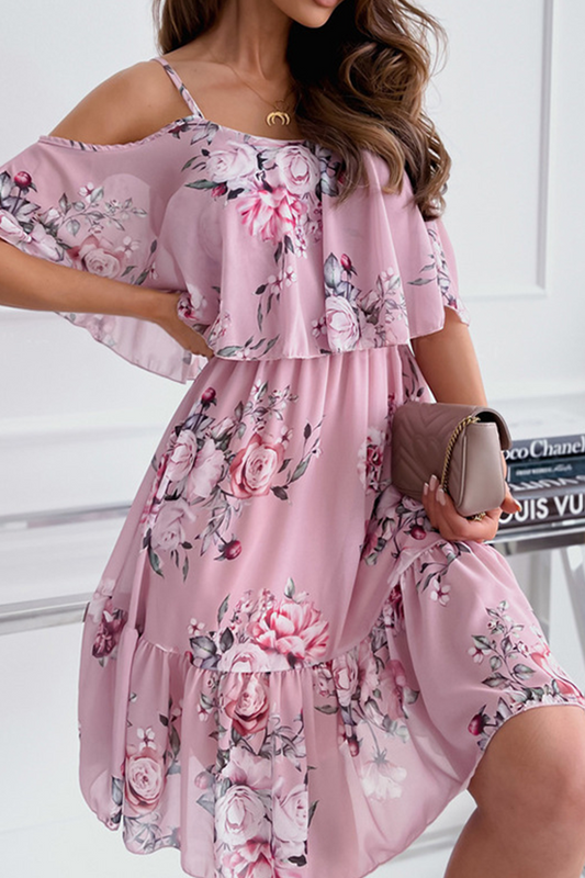 Vestidos con falda pastel y tirantes finos con estampado de patchwork a la moda