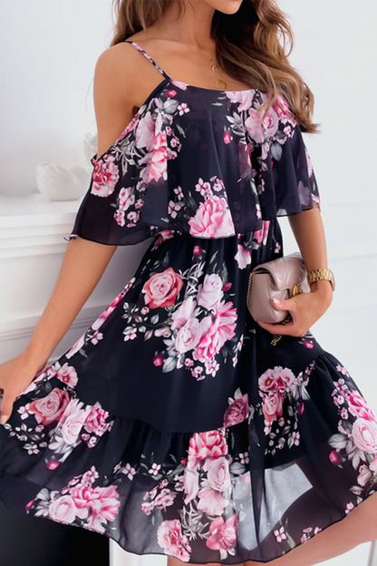 Vestidos con falda pastel y tirantes finos con estampado de patchwork a la moda