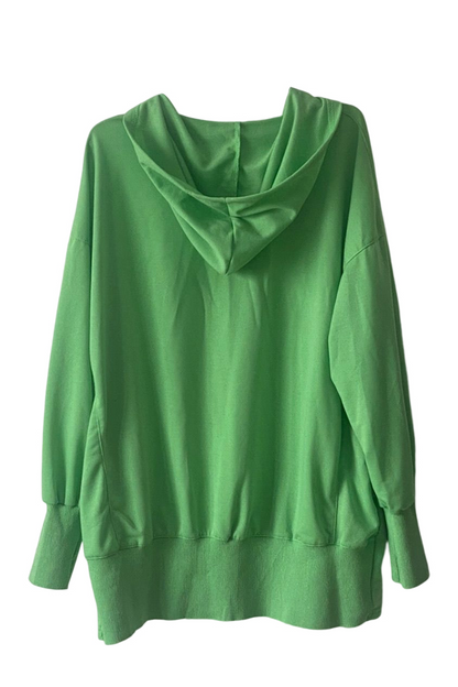 Sudadera con capucha y cuello con hebilla y bolsillo liso informal (9 colores)