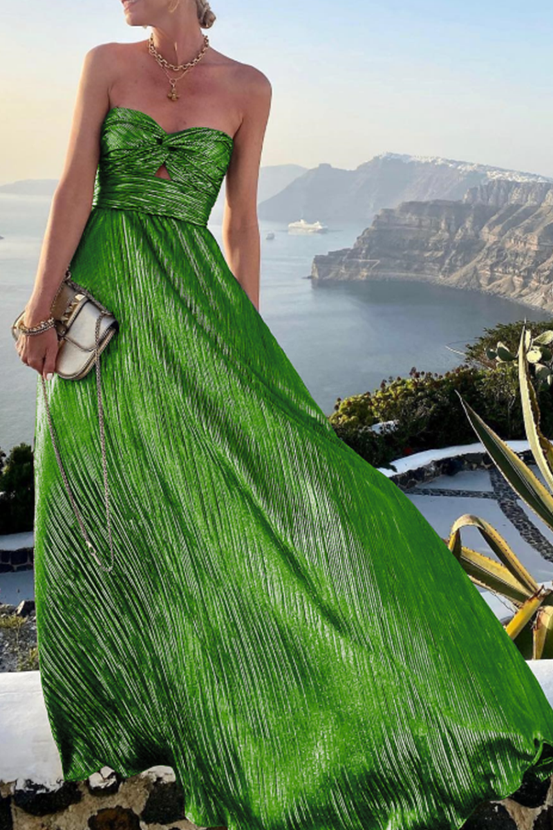 Vestidos de moda con falda de pastel sin tirantes, ahuecados y sólidos (7 colores)