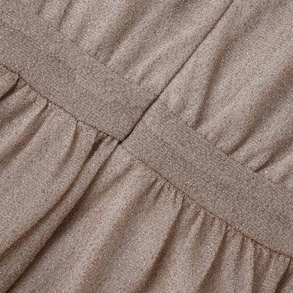 Vestido de noche elegante de moda con cuello en V y pliegues de patchwork liso (4 colores)