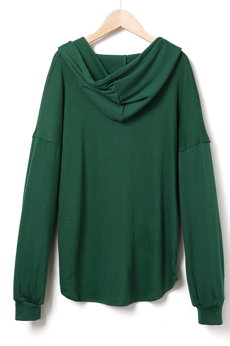 Sudadera informal con cuello en V y frenillo liso (8 colores)