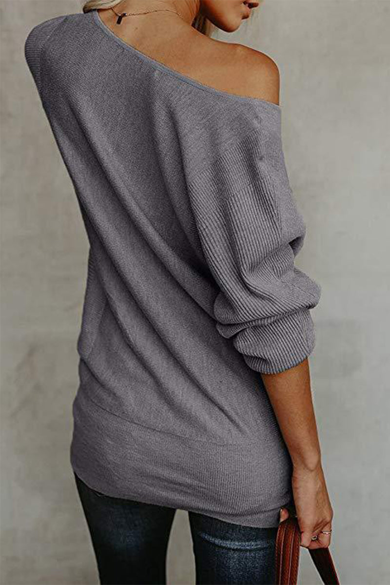 Casual Solid Color Off the Shoulder Tops(5 Colors)