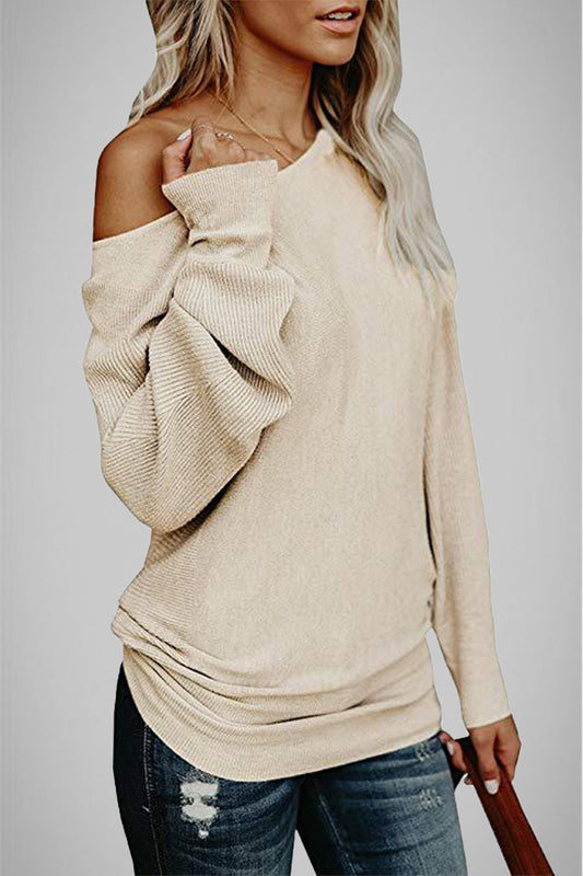 Casual Solid Color Off the Shoulder Tops(5 Colors)