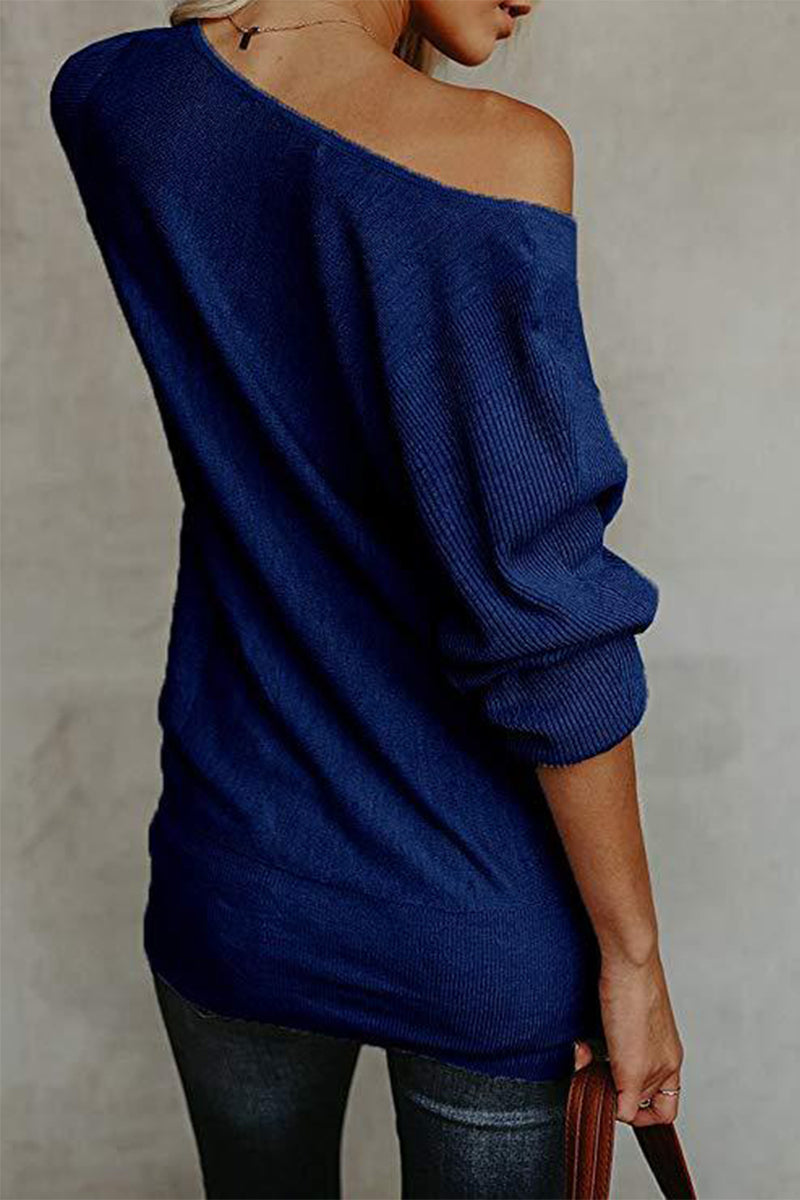 Casual Solid Color Off the Shoulder Tops(5 Colors)