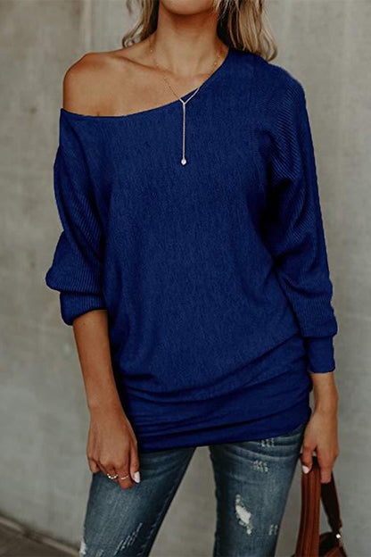 Casual Solid Color Off the Shoulder Tops(5 Colors)