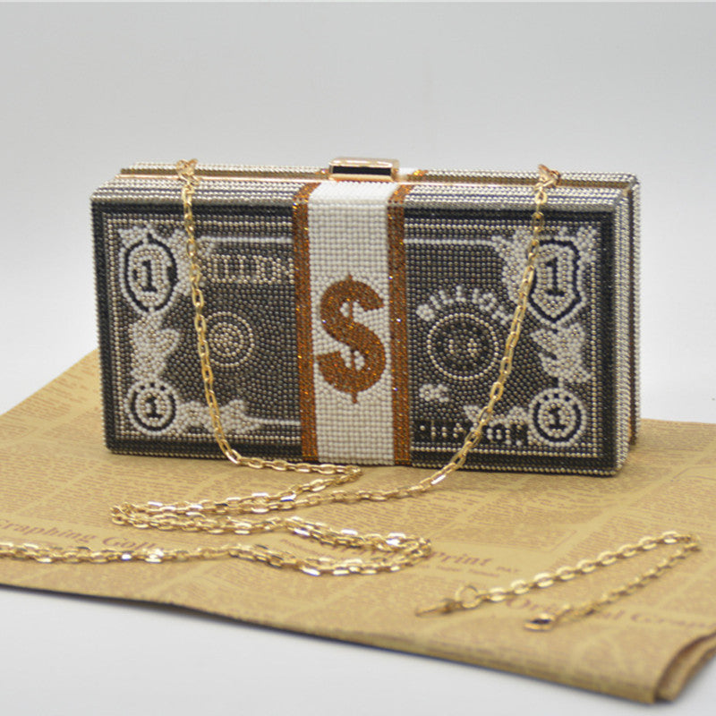 Bolsos casuales de fiesta con cadenas de patchwork y diamantes de imitación