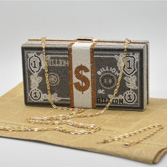 Bolsos casuales de fiesta con cadenas de patchwork y diamantes de imitación