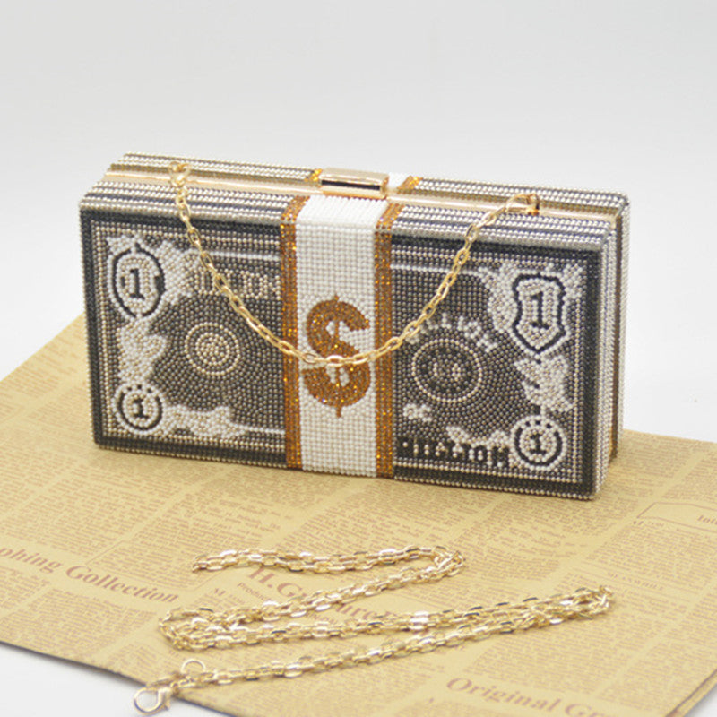 Bolsos casuales de fiesta con cadenas de patchwork y diamantes de imitación