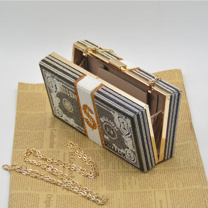 Bolsos casuales de fiesta con cadenas de patchwork y diamantes de imitación