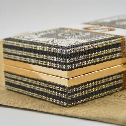 Bolsos casuales de fiesta con cadenas de patchwork y diamantes de imitación