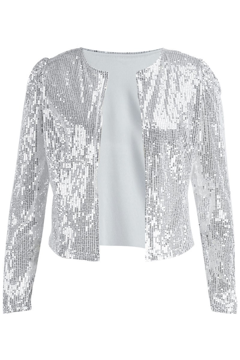 Prendas de abrigo de cuello redondo con lentejuelas y patchwork de moda (5 colores)