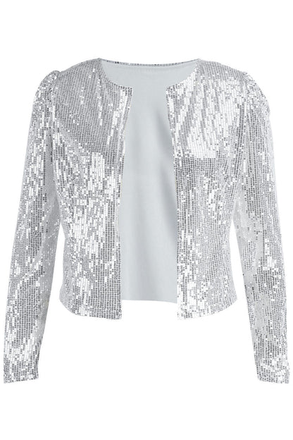 Prendas de abrigo de cuello redondo con lentejuelas y patchwork de moda (5 colores)