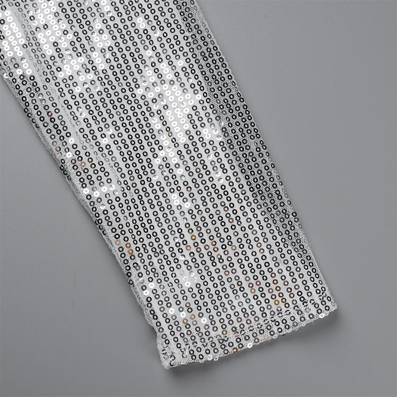 Prendas de abrigo de cuello redondo con lentejuelas y patchwork de moda (5 colores)