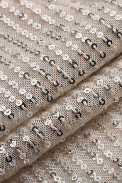 Vestido de una sola pieza con cuello oblicuo, elegante y sexy con lentejuelas lisas (5 colores)