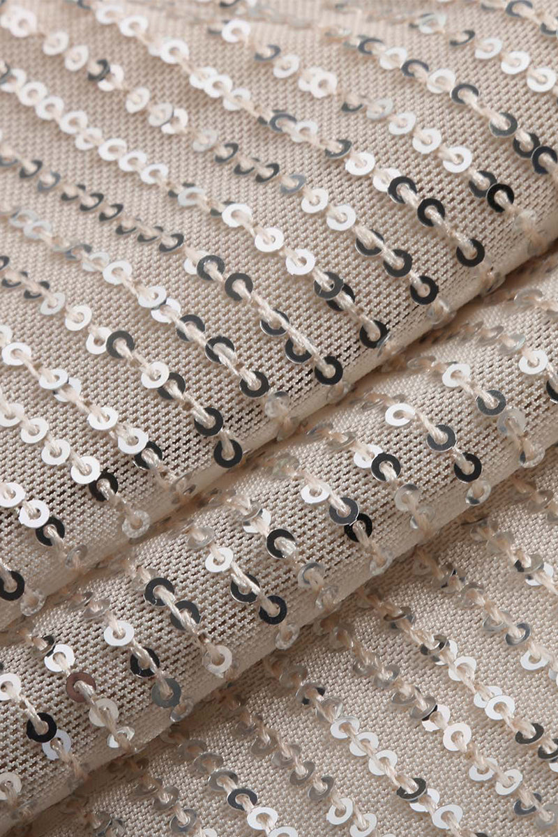 Vestido de una sola pieza con cuello oblicuo, elegante y sexy con lentejuelas lisas (5 colores)